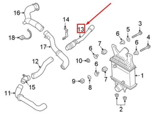 LR109965 - TURBO HORTUMU ÇIKIŞ(3.0L/2015) - Land Rover