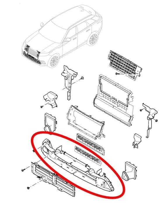 LR152421 - ÖN TAMPON ALT HAVA DEFLEKTÖR (2.0L Hİ PHEV/VELAR) - Land Rover