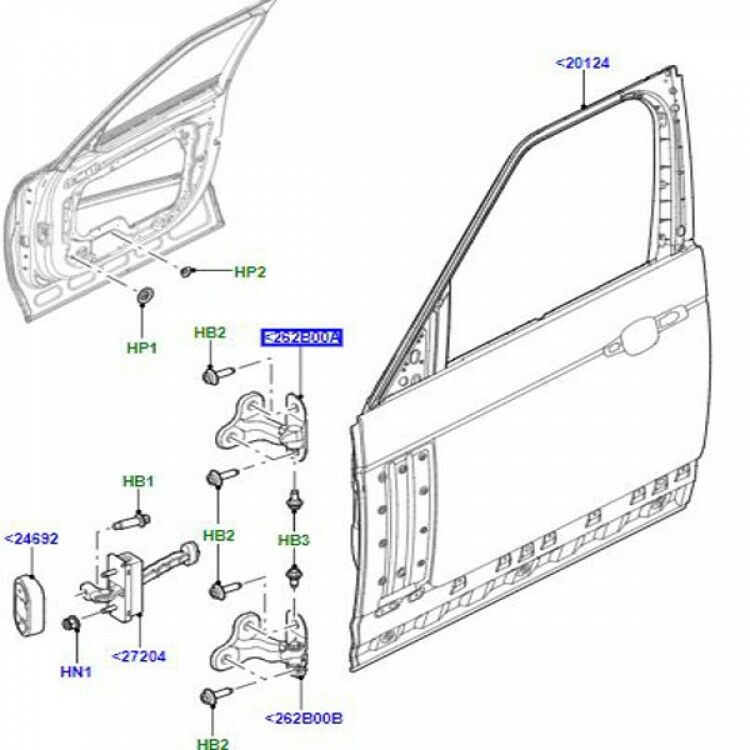 LR073600 - ÖN/ARKA KAPI MENTEŞE ÜST SOL (DİSCO-5/VELAR ) - Land Rover