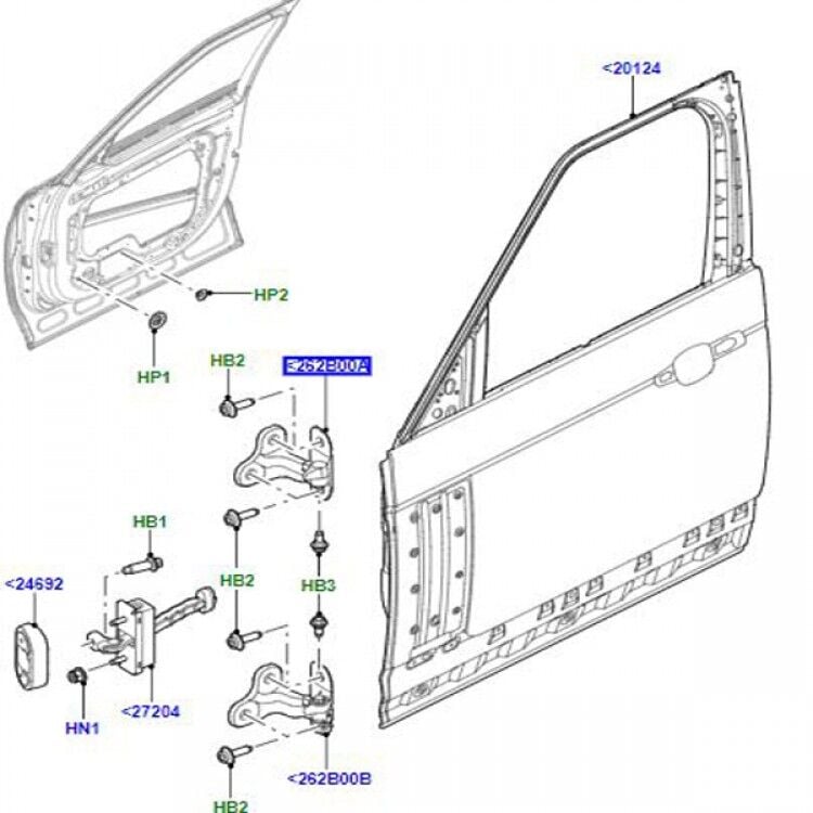 LR073600 - ÖN/ARKA KAPI MENTEŞE ÜST SOL (DİSCO-5/VELAR ) - Land Rover