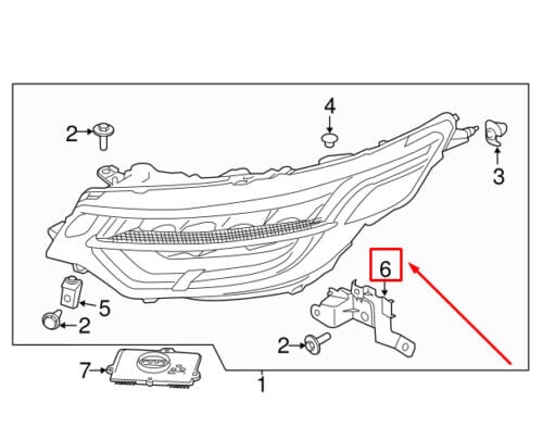 LR086096 - ÖN FAR ALT BRAKETİ SAĞ (DİSC.S5) - Land Rover