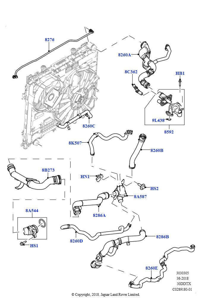 LR077702G - REZERVUAR HORTUM (3.0L V6) - Eurospare