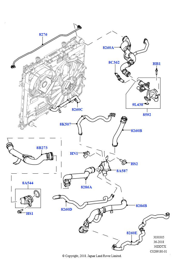 LR077702G - REZERVUAR HORTUM (3.0L V6) - Eurospare