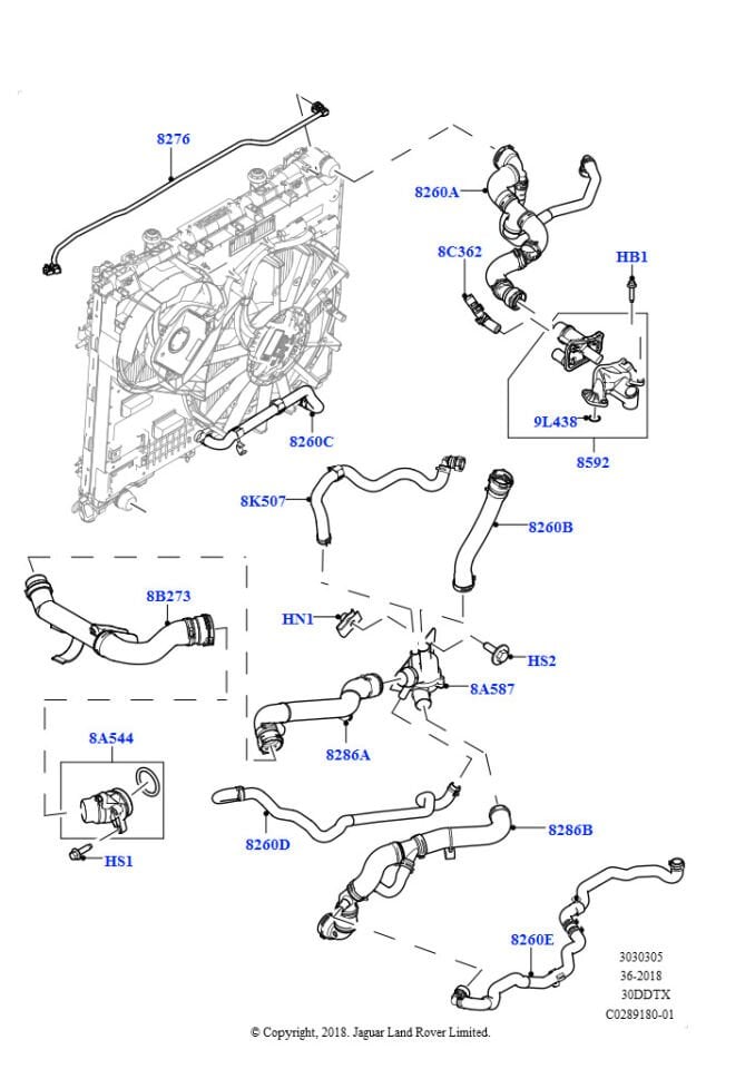 LR077702G - REZERVUAR HORTUM (3.0L V6) - Eurospare