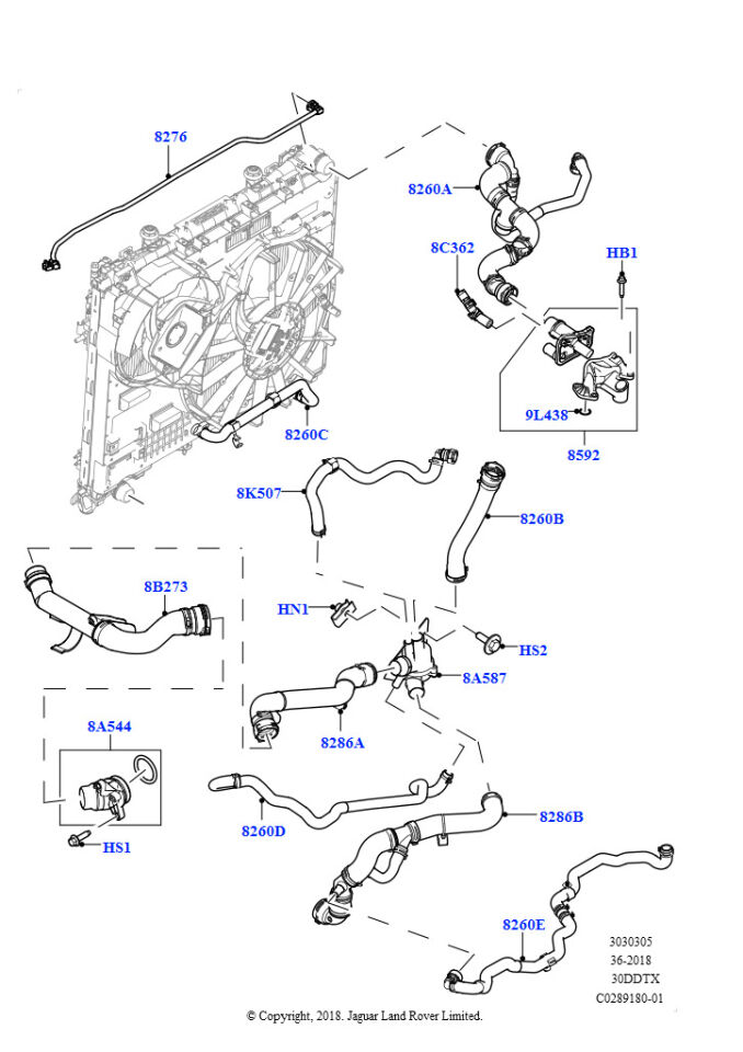 LR077702G - REZERVUAR HORTUM (3.0L V6) - Eurospare