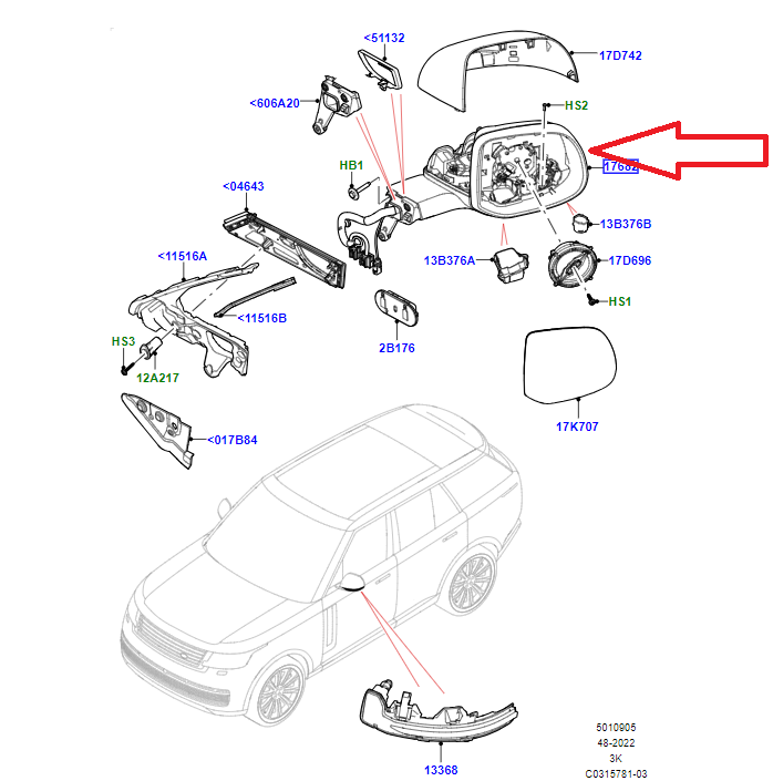 LR181559 - ARKA BAGAJ SPOİLER (NEW SPORT 23>) - Land Rover