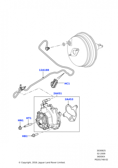 LR023076 - VAKUM POMPA HORTUMU 3.6 (VOGUE) - Land Rover