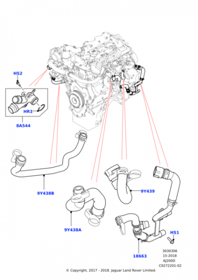 LR092115 - EGR HORTUMU DIŞ 2.0 DZL. (NEW DEF./VELAR) - Land Rover