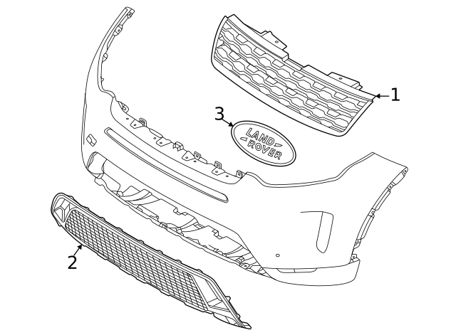 LR127551 - ÖN TAMPON IZGARASI (DİSCO-SPORT) - Land Rover