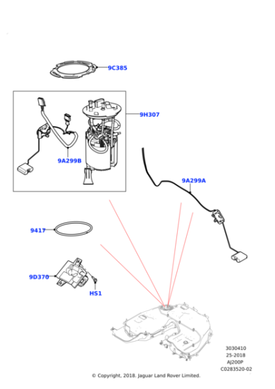 LR181579 - DEPO İÇİ YAKIT POMPASI 2.0 BNZ. (NEW DEFENDER) - Land Rover