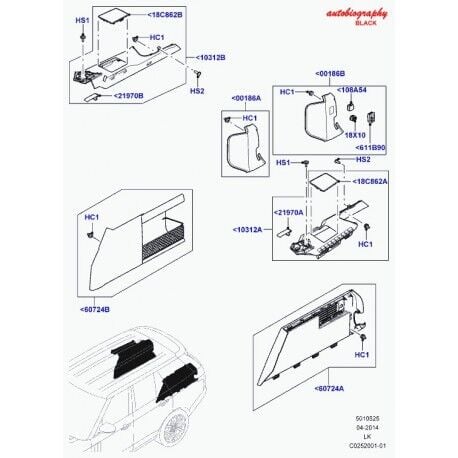 LR034468 - BAGAJ DÖŞEME KAPAĞI (VOGUE) - Land Rover