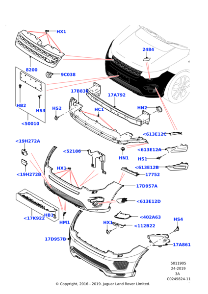 LR096608 - ÖN TAMPON BAĞLANTI BRAKETİ (DİSC.SPORT) - Land Rover