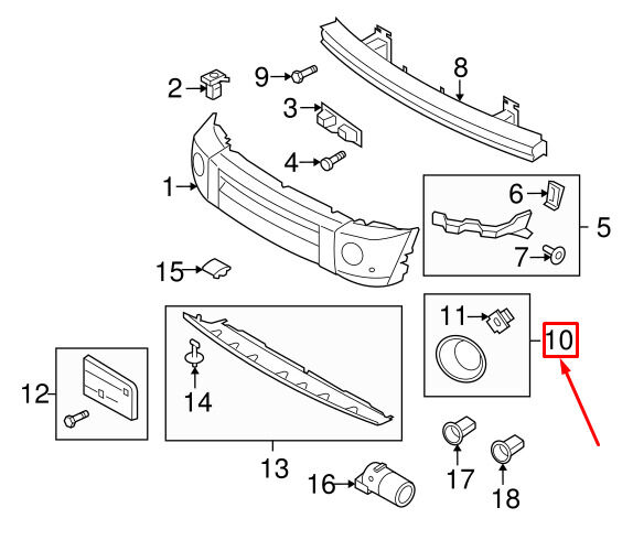 LR012211 - ÖN SİS ÇERÇEVESİ SOL (DİSC.S3) - Land Rover