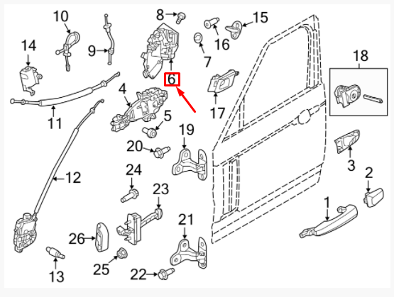 LR078707 - ÖN KAPI KİLİDİ SAĞ (DİSC.SPORT/VOGUE/SPORT) - Land Rover