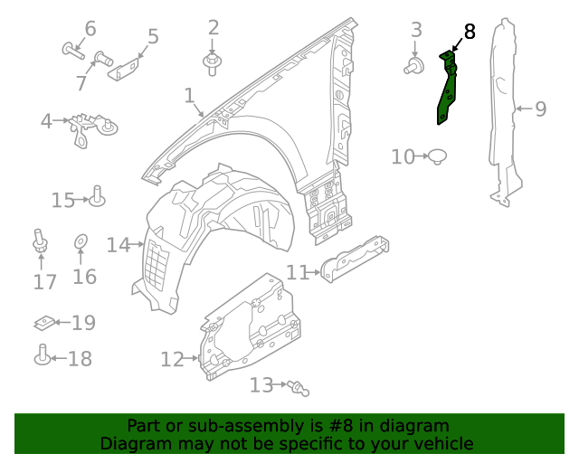 LR091707 - ÖN ÇAMURLUK ÜST BRAKETİ SAĞ (VELAR) - Land Rover