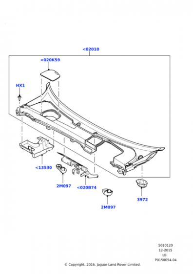 LR027174 - ÖN CAM ALT IZGARASI (2.2) - Land Rover