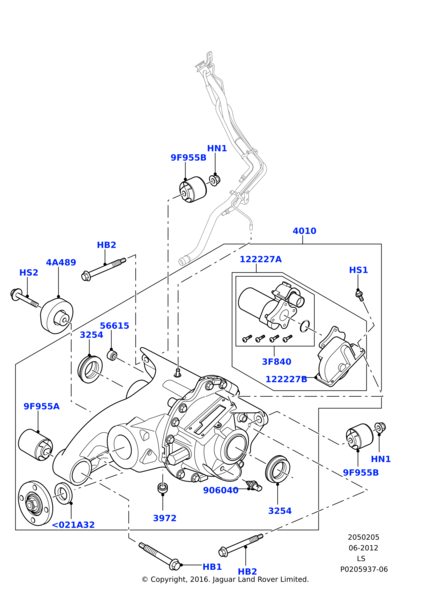 LR059434 - ARKA DİFERANSİYEL RRS 8 İLERİ (DİSC.S4/SPORT) - Land Rover