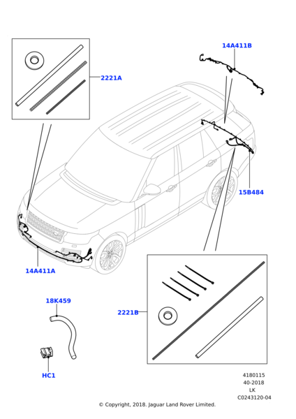 LR133273 - ÖN TAMPON KAMERA VE PARK SENSÖR TESİSATI (VOGUE) - Land Rover
