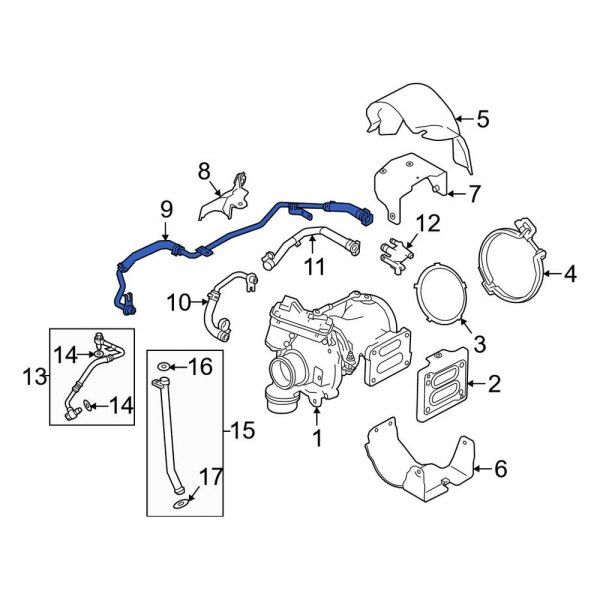 LR174573 - TURBO BESLEME HORTUMU (DİSC.S5/VELAR) - Land Rover