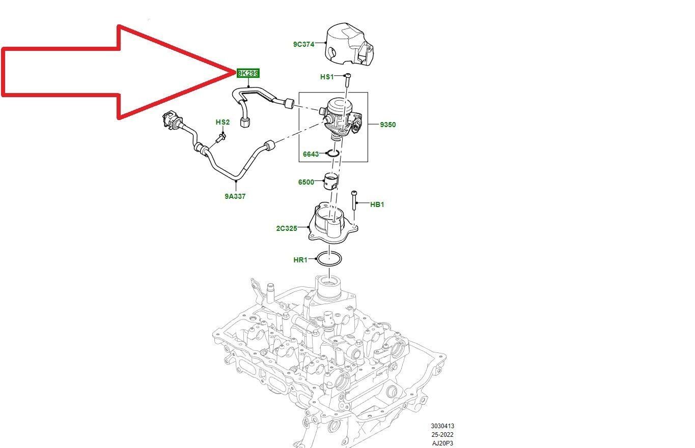 LR125400 - ENJEKTÖR KÜTÜK BORUSU (1.5L BNZ/DİSC.SPORT/NEW EVOQUE) - Land Rover