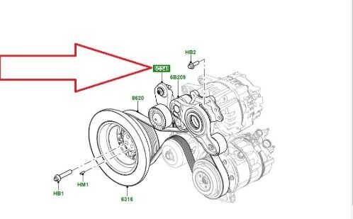 106123457 - KAYIŞ GERGİSİ ÜST 3.0 I6 DZL. (NEW VOGUE) - Land Rover