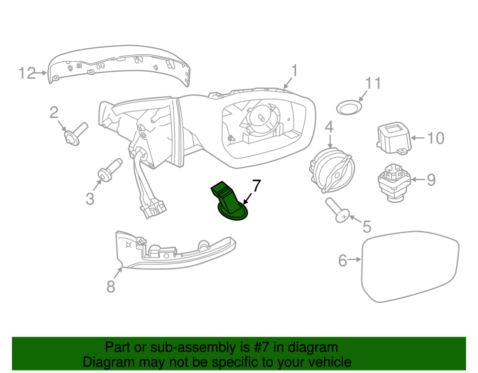LR129386 - AYNA LAMBASI SOL (DİSC.SPORT) - Land Rover