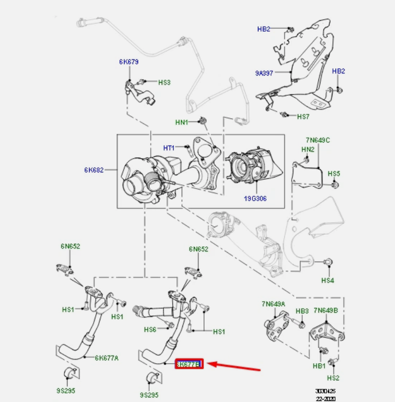 LR057901 - YAĞ GERİ DÖNÜŞ BORUSU 4.4 DZL. (VOGUE) - Land Rover