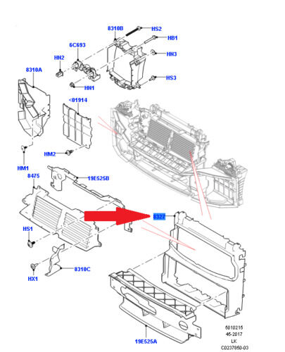LR084885 - DEFLEKTÖR (3.0L V6/SPORT/VOGUE) - Land Rover