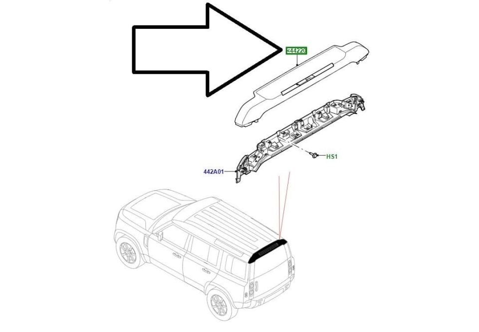 LR175754 - ARKA BAGAJ SPOİLER (NEW DEF.) - Land Rover