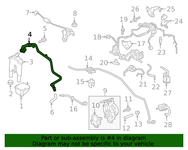 LR062010 - YAĞ SEPERATÖR ÜST HORTUM (3.0 V6) - Land Rover