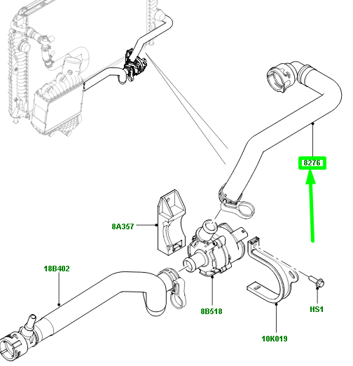 LR115221 - EK SU POMPA HORTUMU 2.0 DZL. (DİSC.SPORT) - Land Rover