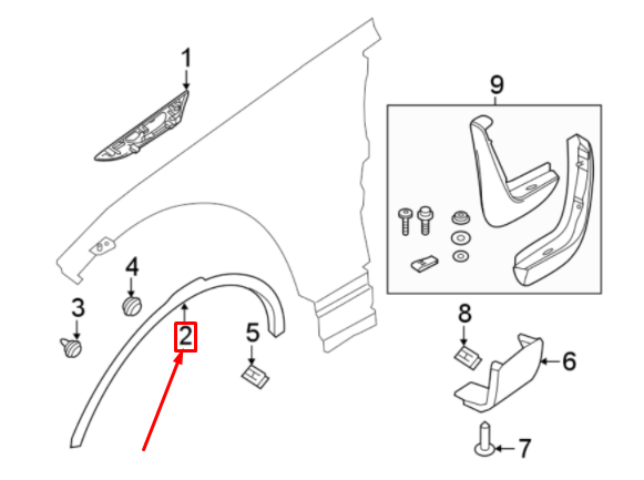 LR082934 - ÖN ÇAMURLUK DODİK SAĞ (DİSCO-5) - Land Rover