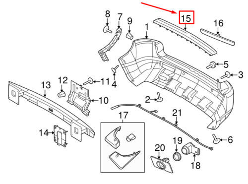 LR005751 - ARKA TAMPON ÜST KAPLAMASI (FREEL.2) - Land Rover