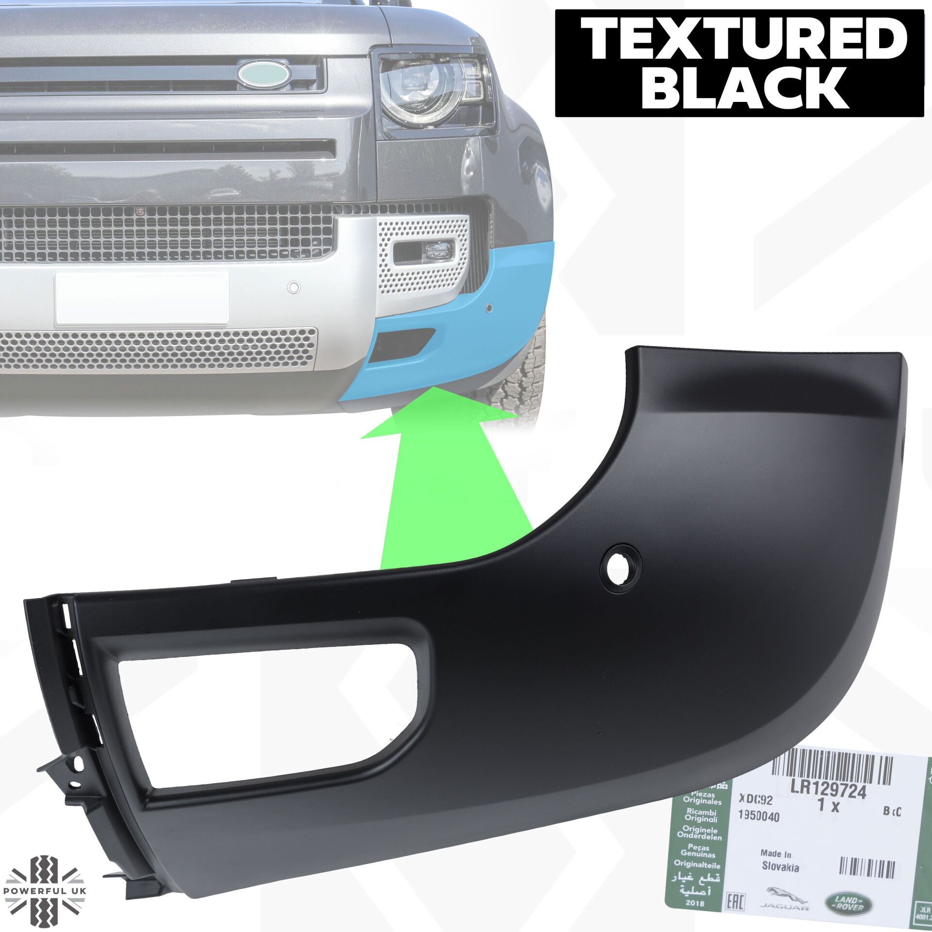 LR129724 - ÖN TAMPON KAPLAMA SOL (NEW DEF) - Land Rover