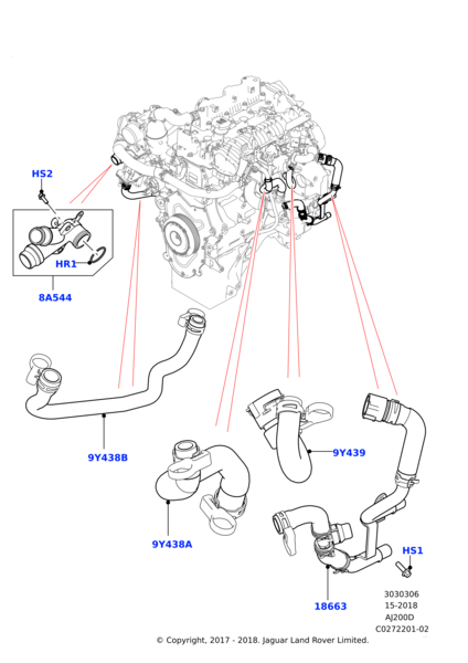 LR092134 - EGR SOĞUTUCU HORTUM 2.0 DZL. (NEW DEF.) - Land Rover