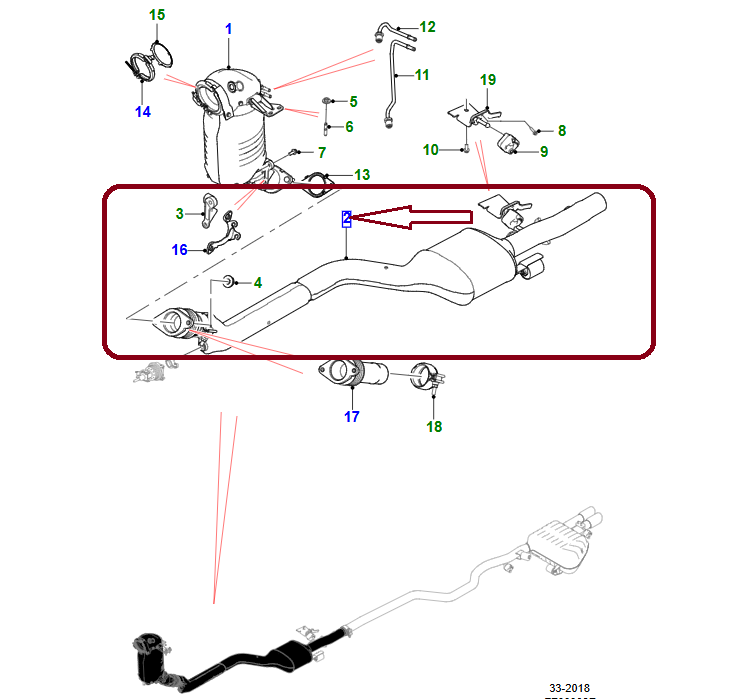 T2H39415 - EGZOZ KATALİZATÖR 2.0 DZL. (XF/XE RANGE) - Jaguar