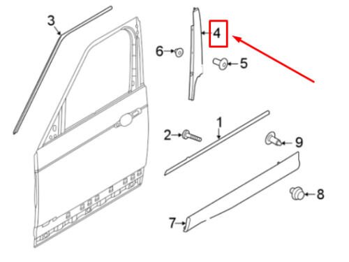 LR105995 - ÖN KAPI DİREK KAPLAMA SOL(DİSCO/5) - Land Rover