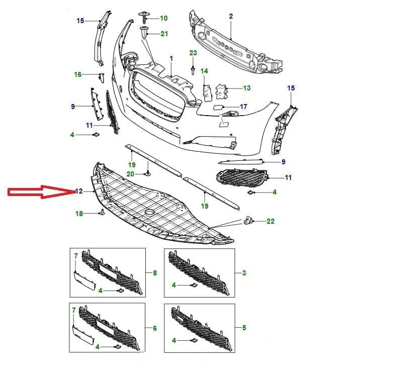 C2Z23088 - ÖN TAMPON ALT MUHAFAZA (XF) - Jaguar