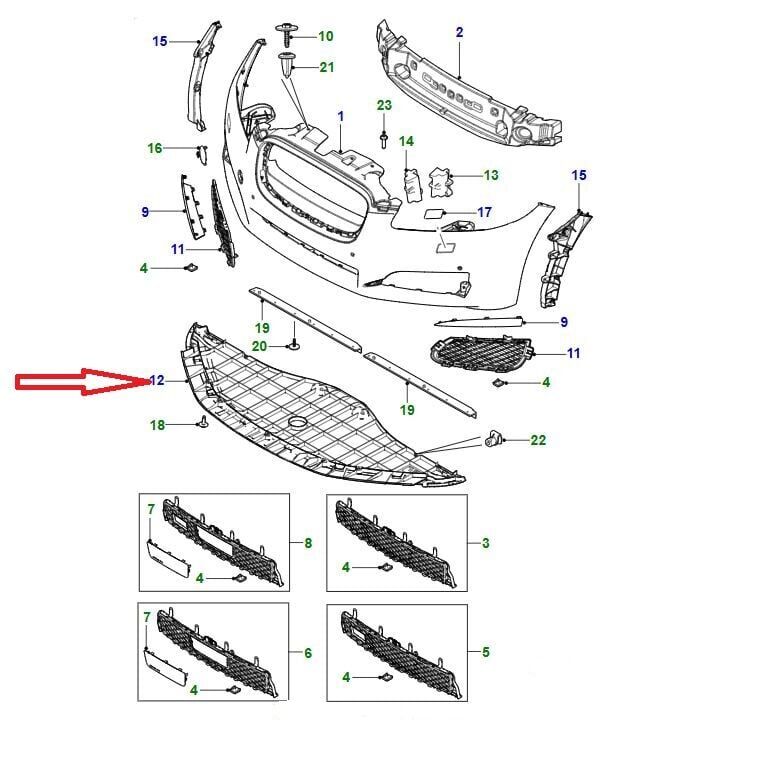 C2Z23088 - ÖN TAMPON ALT MUHAFAZA (XF) - Jaguar