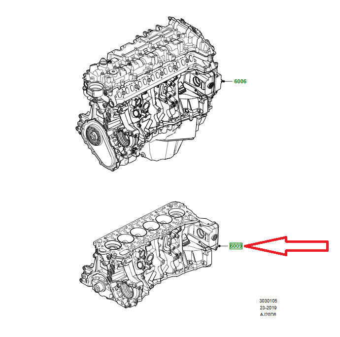LR125611 - MOTOR YARIM BLOK 3.0L AJ20D6 (VOGUE/SPORT) - Land Rover