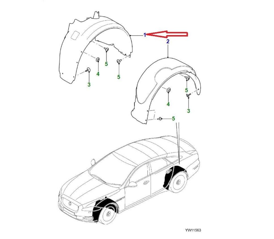 C2D34723 - ÖN ÇAMURLUK DAVLUMBAZI SOL (XJ) - Land Rover