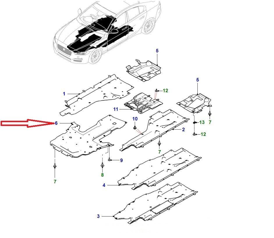 T2H51849 - ALT KARTER MUHAFAZASI (XF/XE) - Jaguar