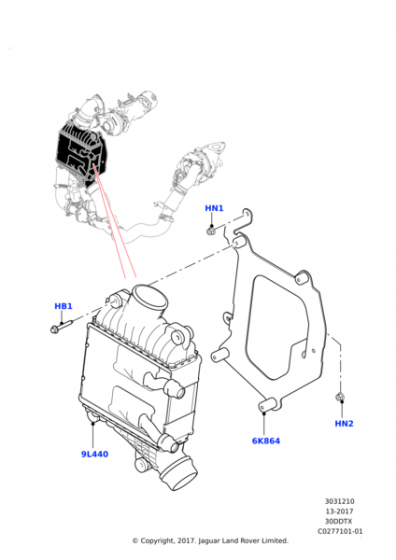 LR139044 - İNTERCOOLER (3.0 VELAR) - Land Rover