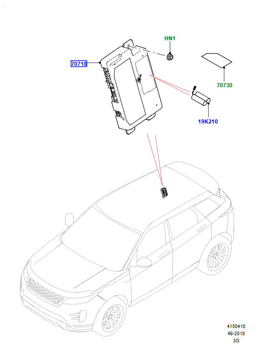 LR138997 - TELEMATİK KONTROL MODÜLÜ (NEW EVOQUE 19>) - Land Rover