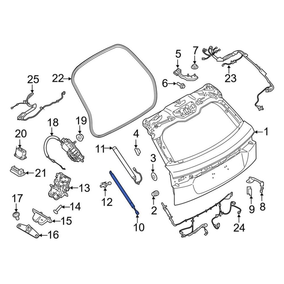 LR178875 - ARKA BAGAJ AMORTİSÖR/ELEKTRİK (VELAR) - Land Rover