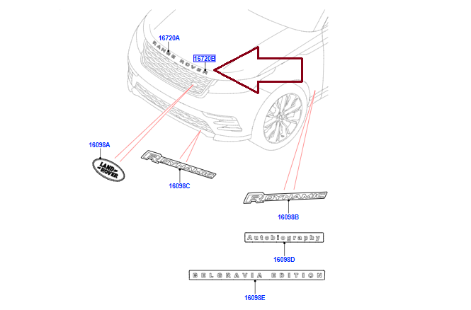 LR173871 - ÖN ROVER YAZI(VELAR) - Land Rover