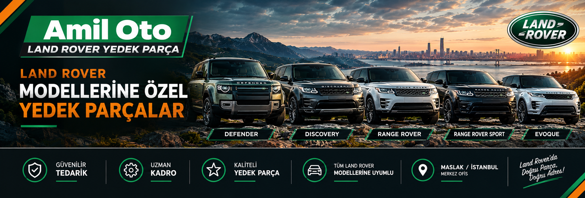 Land Rover Defender, Discovery, Range Rover ve Evoque yedek parçaları - Amil Oto